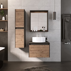 Grossman Тумба с раковиной Смарт 60 подвесная веллингтон/графит – фотография-6